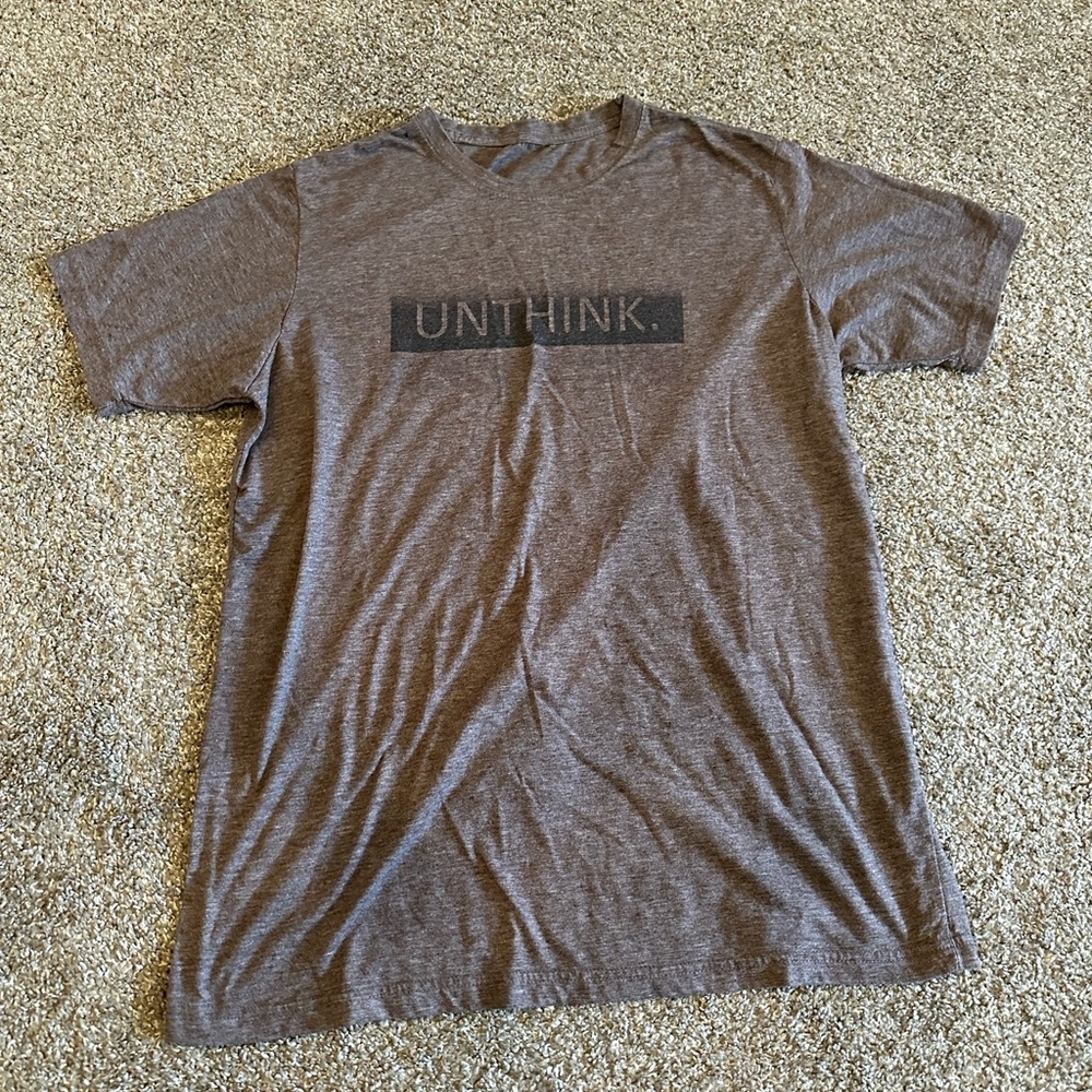 Yoga ‘unthink’ brown short sleeve T-shirt tee large - Picture 4 of 7